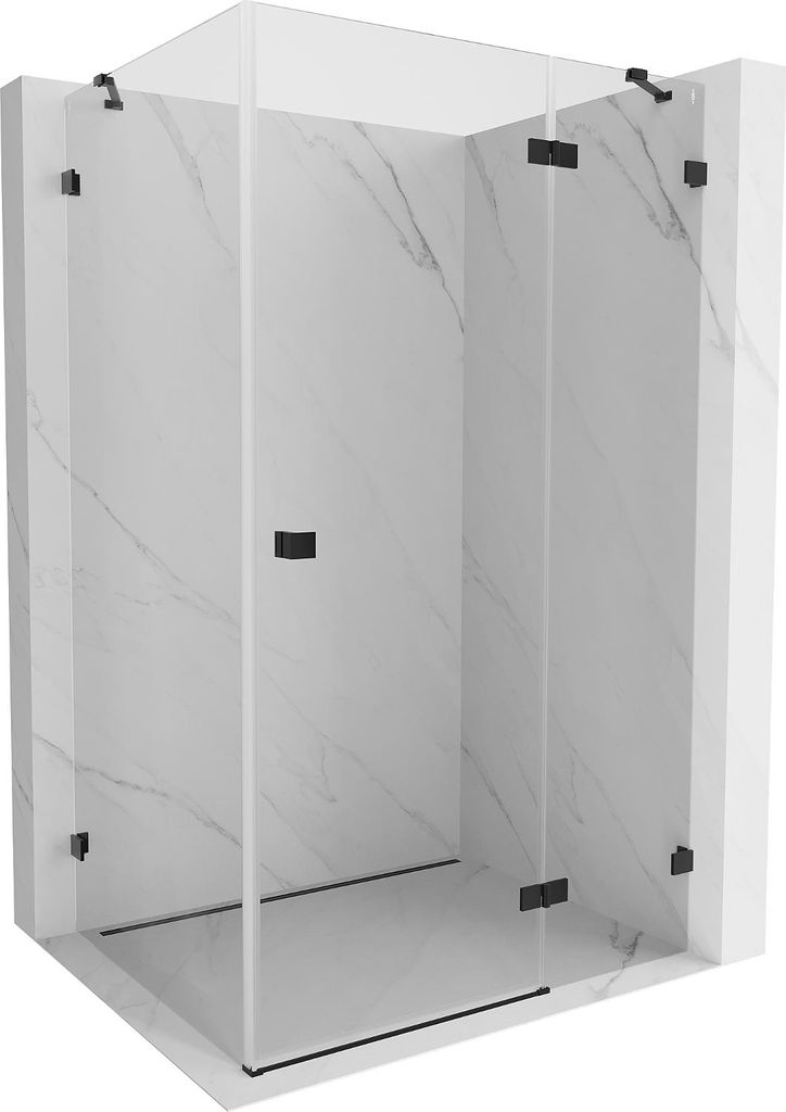 Mexen Lunar Duschkabine Schwenktür rechts 95 x 90 cm, transparent, schwarz - 834-095-090-70-00-P