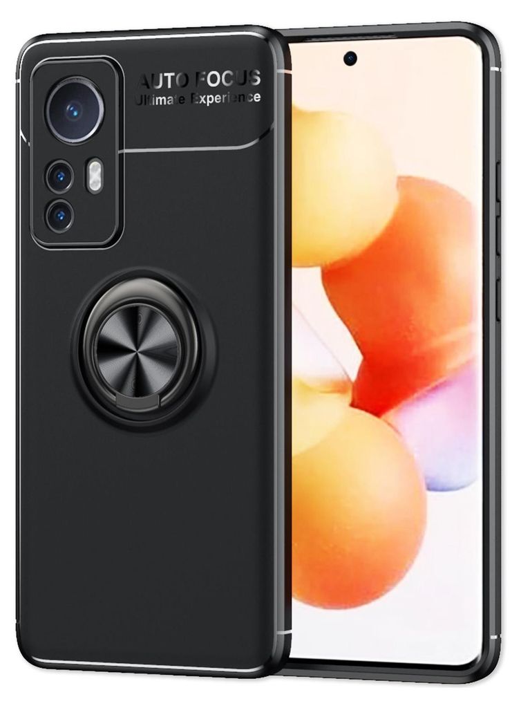 Matt-Schwarze Ringhülle für Xiaomi 12 / Xiaomi 12X - Handy Produktbild 