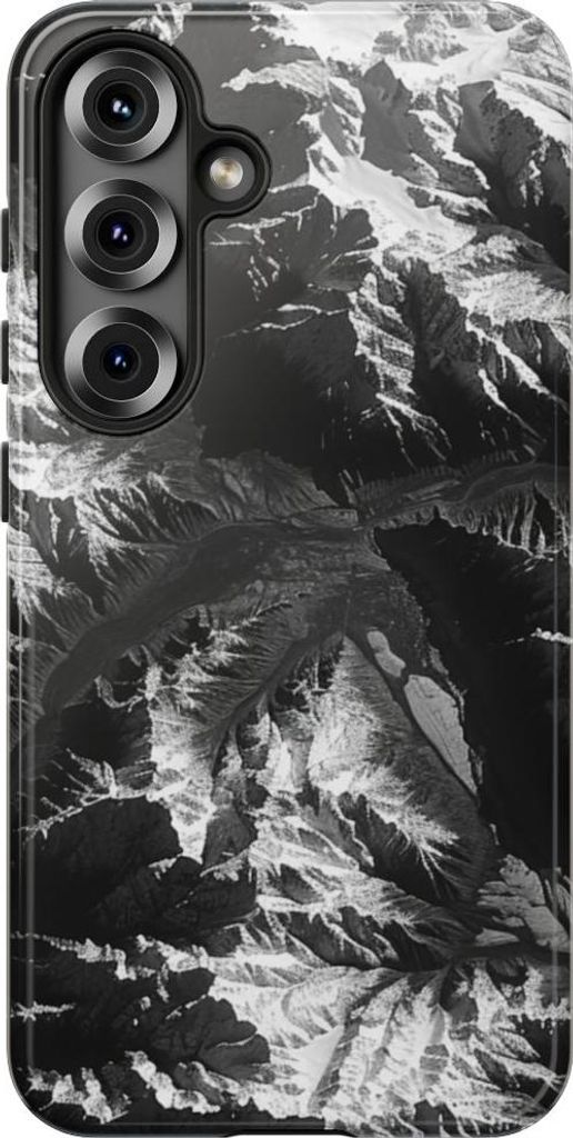 Schwarz-weiße Berglandschaft – Hülle Kompatibel mit Samsung Galaxy S25