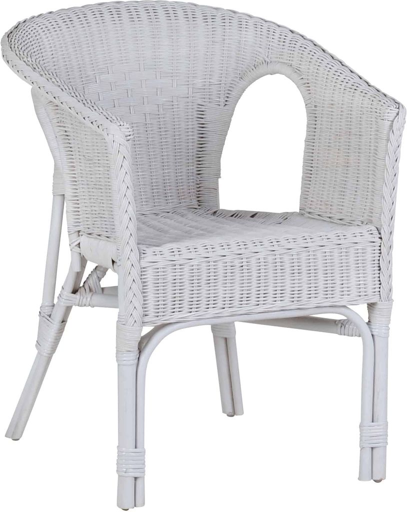 MiaMöbel Armlehnstuhl Rattan 57x75x56 cm Landhausstil Produktbild 