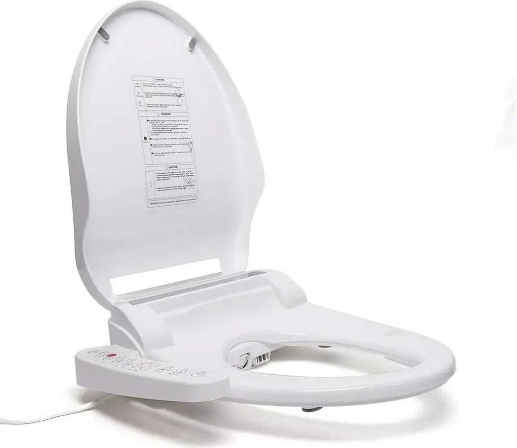 Elektrischer Bidet-Toilettensitz - Rund - Softclose-Deckel - Sitzheizung - Selbstreinigende Düse - 1600 W Waschfunktion - 220 V EU‐Stecker - 1,5...
