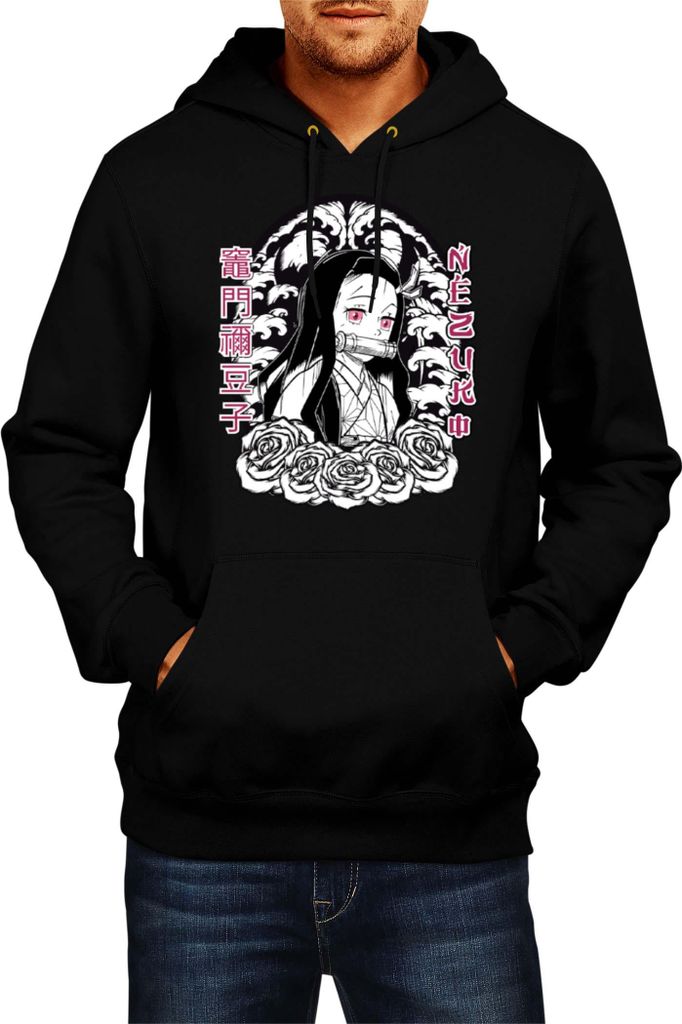 Herren Kapuzenpullover Japan Manga Anime Comics Animation Demon Anime Slayer Nezuko 18, Man M / Schwarz