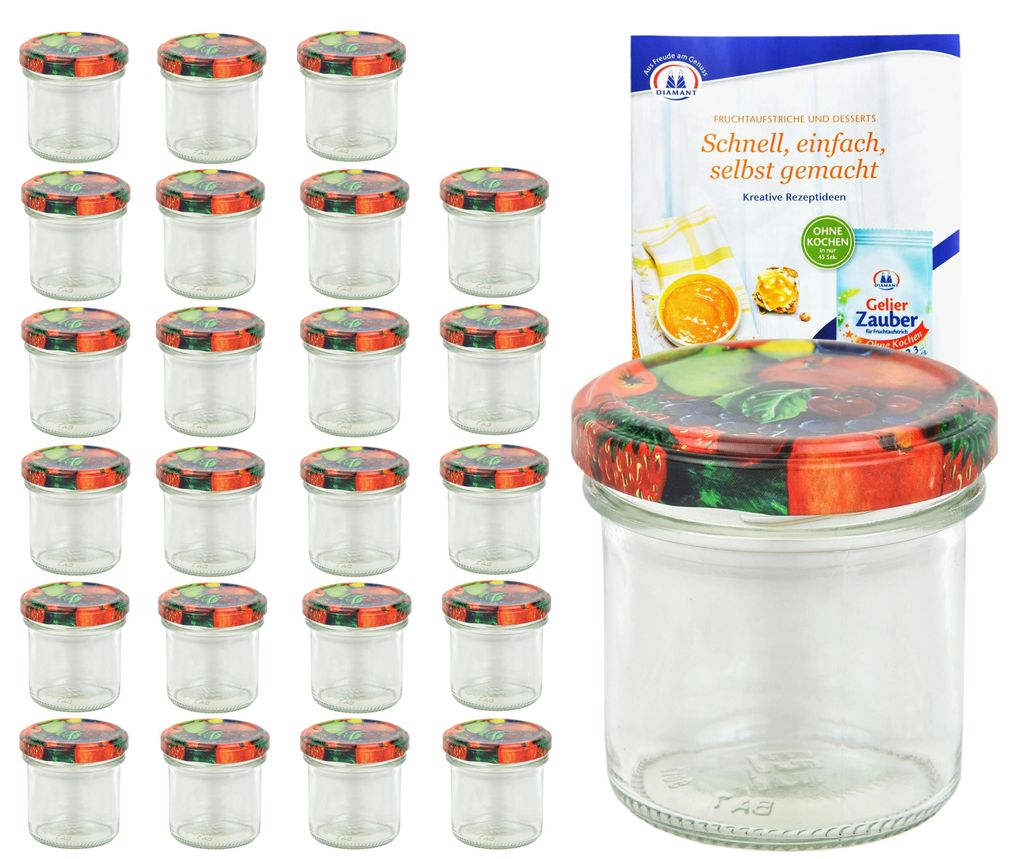 24er Set Sturzglas 167 ml To 66 Obst Dekor Deckel Produktbild 