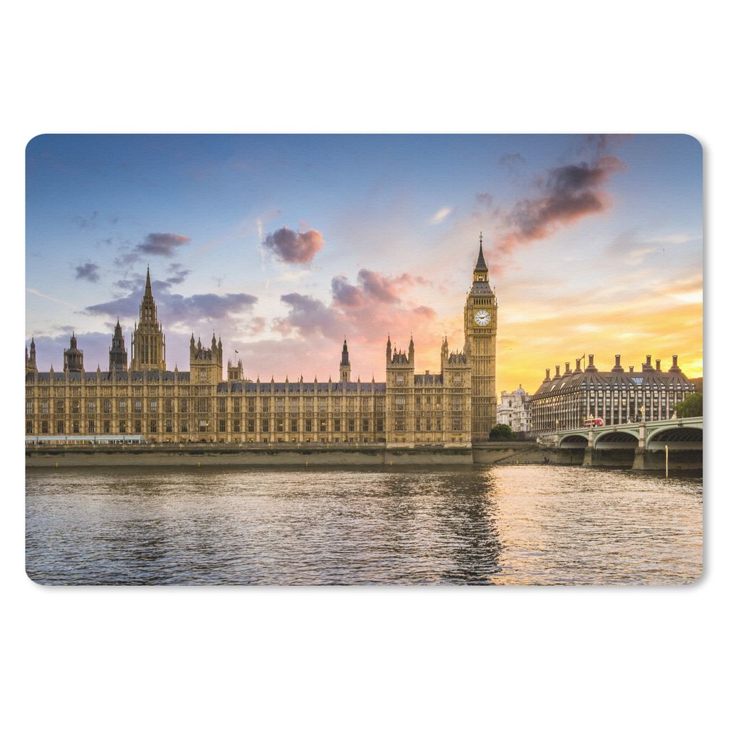 MuchoWow Mauspad Mousepad Sonne - Big Ben - London 27x18 cm - Mousepads - Maus Mat - Pad - Mausunterlage - Büroartikel - Desk Matten