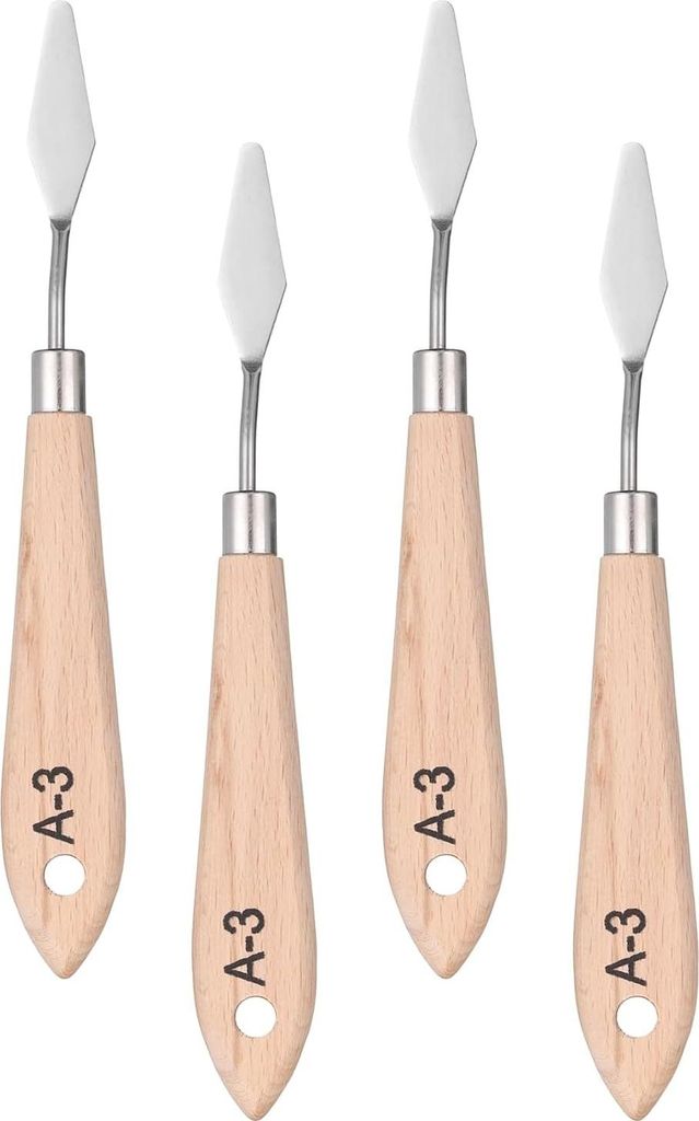 Set von 4 Malspachteln - 16,9 cm - Edelstahl - mit Spachtel Produktbild 