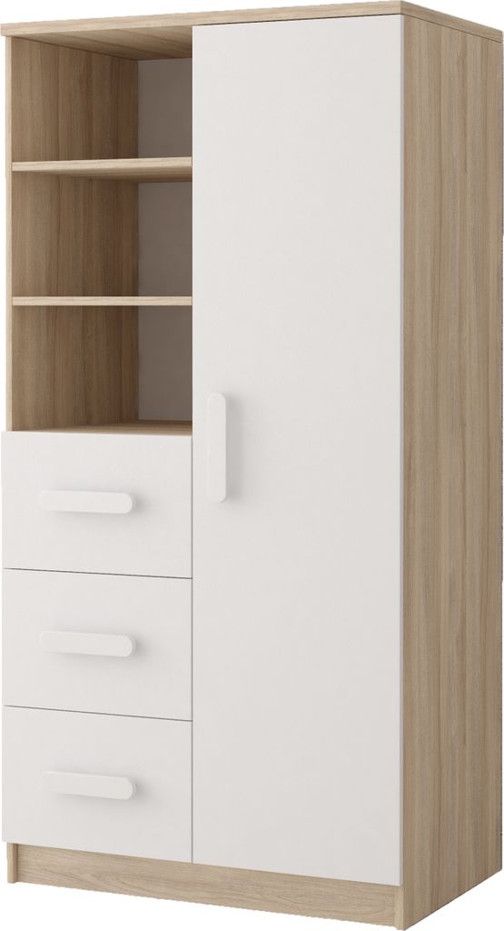 Regal Jonas III 80 3S1D 05 Griffenfarbe: Weiß Obrázok produktu 