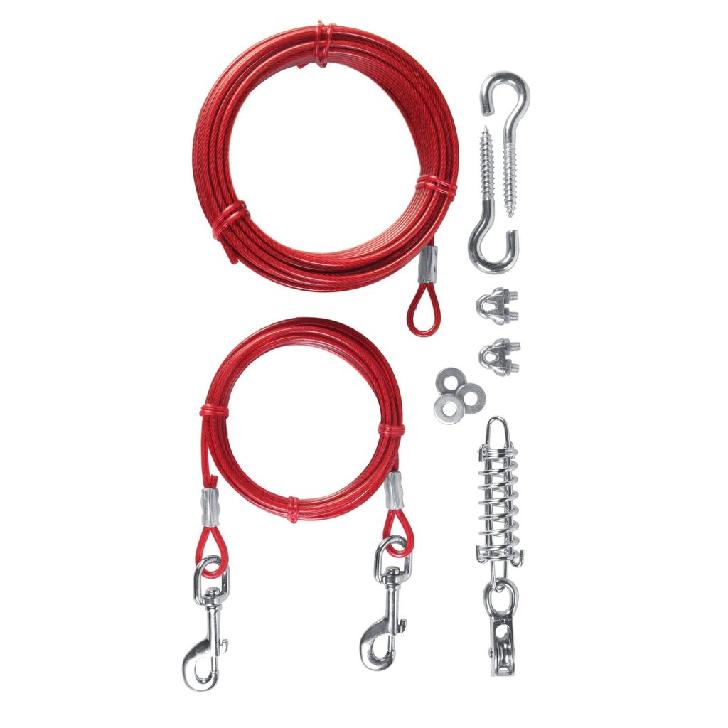 Trixie Hof-Spannleine mit Laufleine TX181 (15m) (Rot)