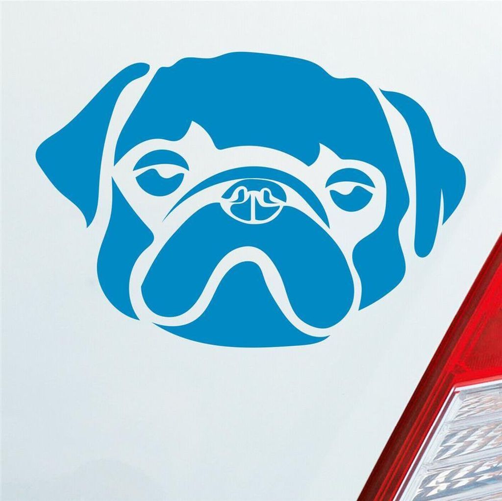 Auto Aufkleber süsser Mops Hund Dog Tier niedlich Puppy Produktbild 