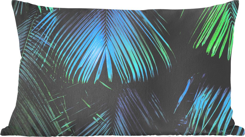 MuchoWow Zierkissen Sofakissen Wohnzimmer Dekokissen 50x30 cm Palmenblatt - Tropisch - Natur - Dschungel - Wohnzimmerdekoration - Polster mit Photo