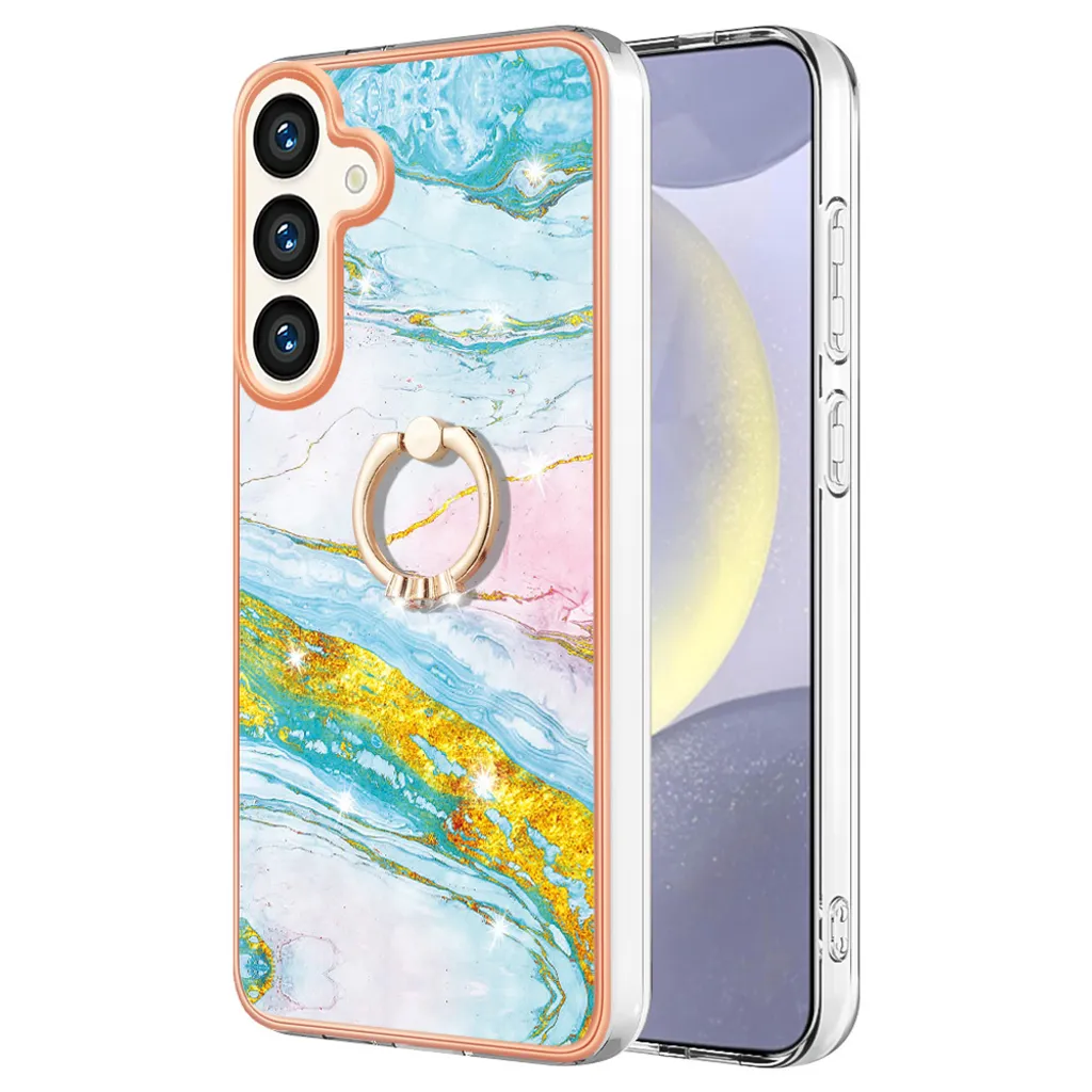 Custodia Luxury Marmo Blu per Samsung S25 - Edizione Limitata con Ring - 2