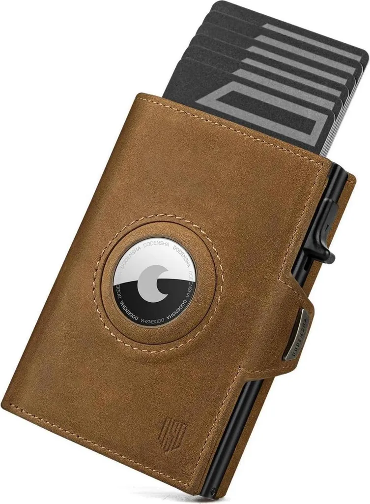 DODENSHA Airtag Portafoglio Uomo Portafoglio RFID Slim Marrone