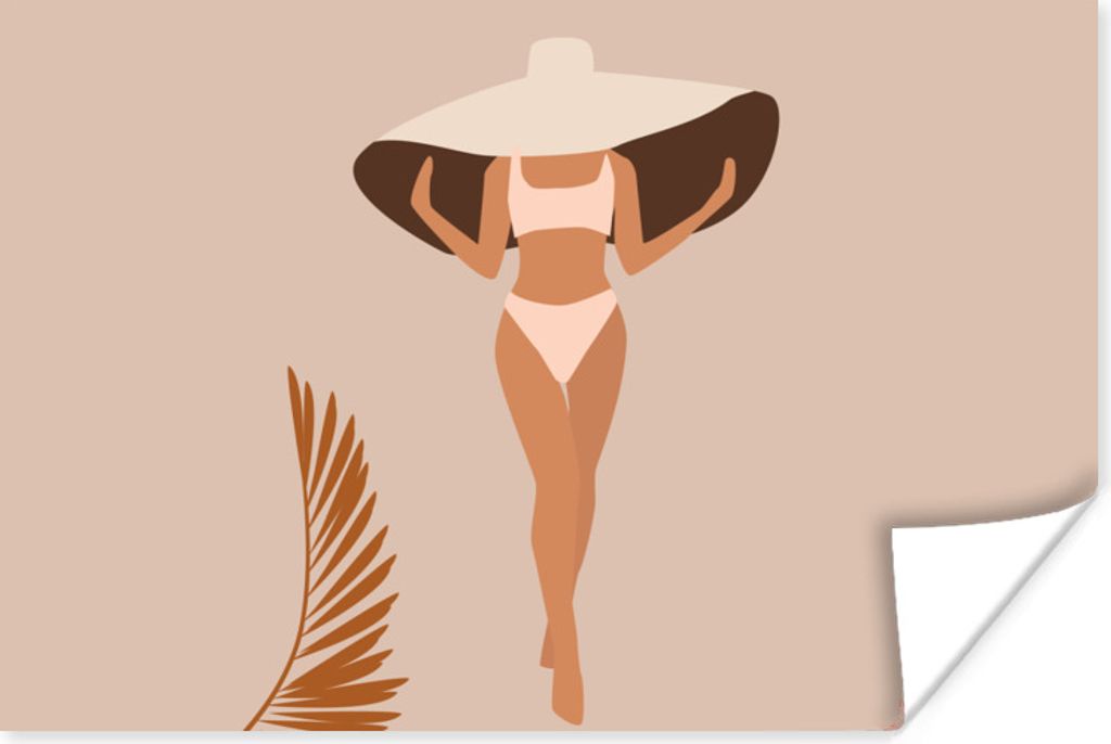 MuchoWow Poster Sommer - Hut - Bikini 60x40 cm - Schlafzimmerdekoration