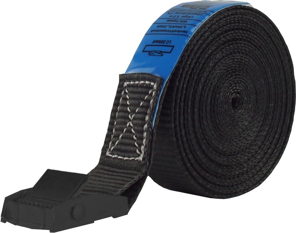 Profi Spanngurt Gurt Zurrgurt Klemmschloss Auto 1-tlg 5m 250 kg SCHWARZ