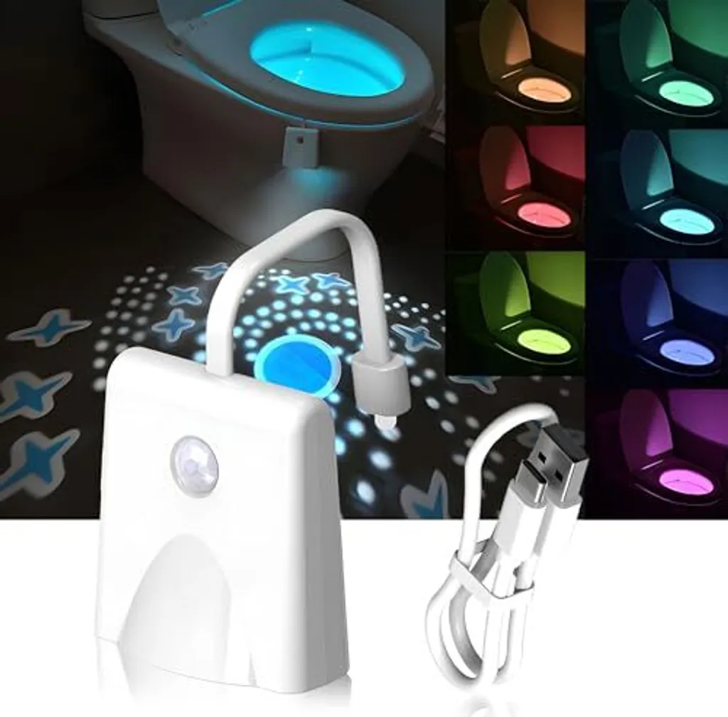 Luce Notturna per WC Anti-Caduta - Sensore Movimento 16 Colori USB