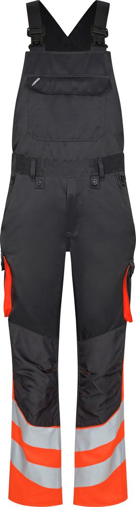 F. Engel Safety Light Latzhose, Anthrazit Grau/Orange, Gr. 33