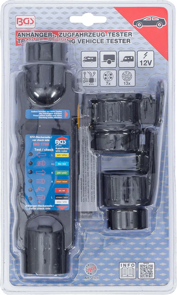 Testeur BGS 2171 Multi-Pôles avec Indicateur LED pour Circuit de Remorque - 4
