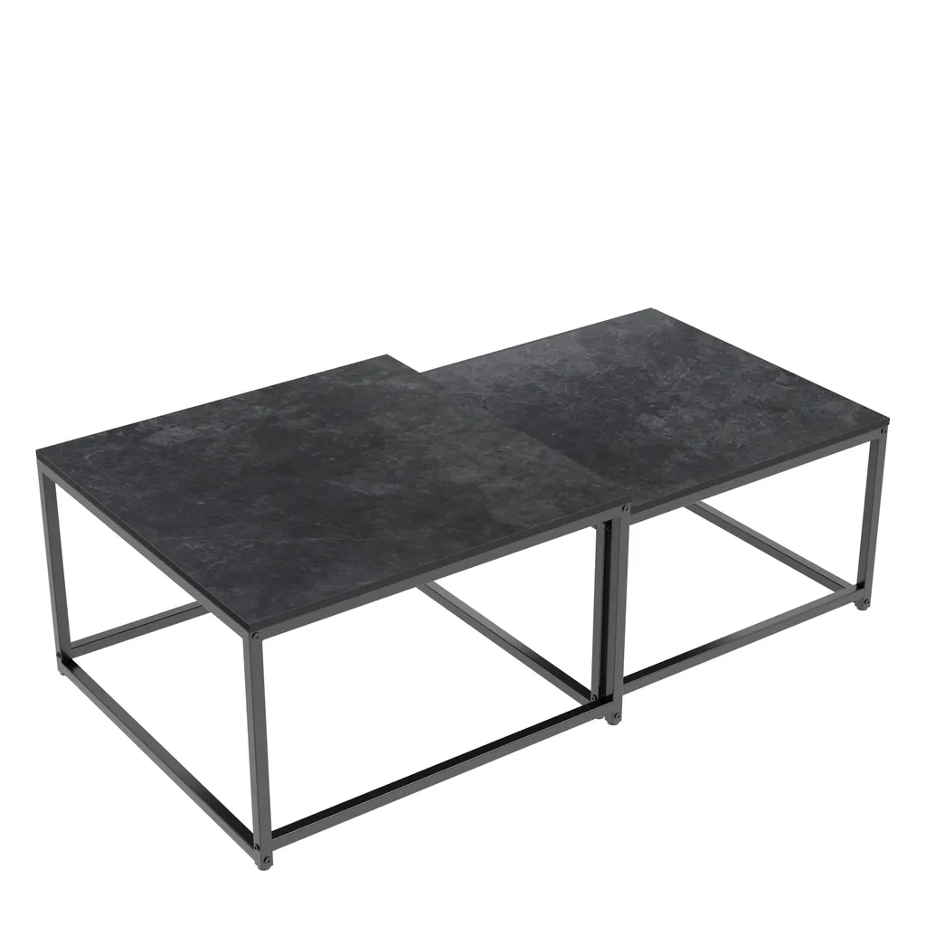 Table Basse Marbre Noir Carrée : Solution Design pour Salon Moderne