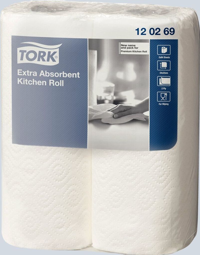 Küchenrolle, 2er Packung, 2-lagig, weiß, geprägt Produktbild 