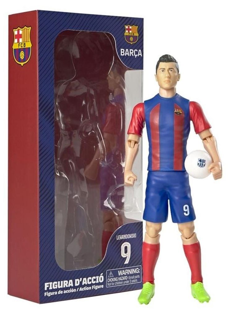 Voetbalfiguur van FC Barcelona, Robert Lewandowski, 20 cm Productafbeelding 