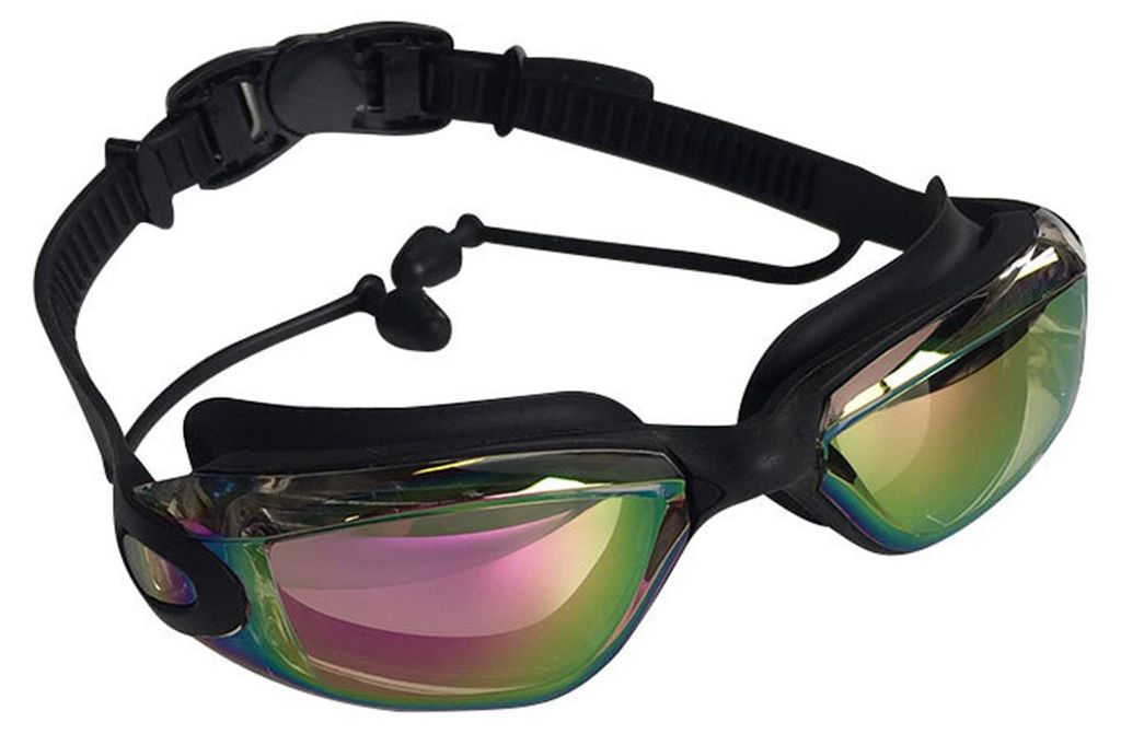 Schwimmbrille, verstellbar, ultraleicht, aus Polycarbonat, polarisiert, blendfrei, verspiegelt, mit weitem Sichtfeld für Damen