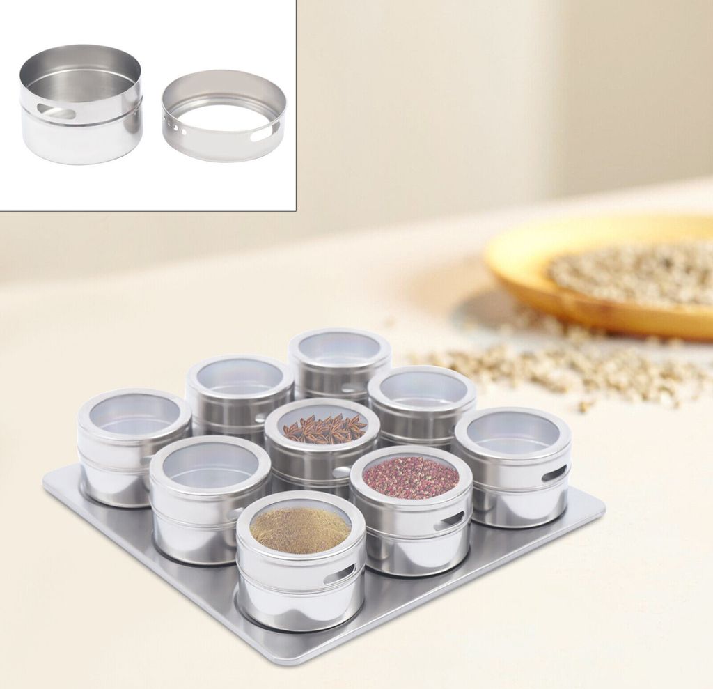 Magnetické krabičky na koření 9 kusů/sada nádob na koření z Obrázek produktu 4