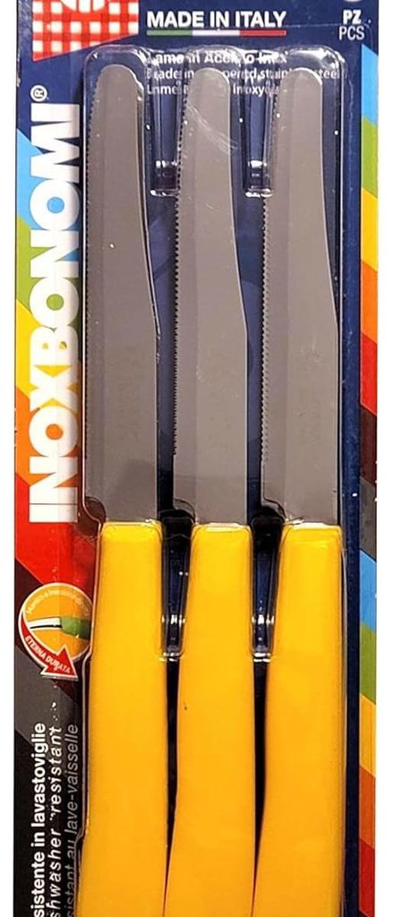 Inoxbonomi Set aus 6 Tischmessern mit gezahnter Klinge aus Produktbild 