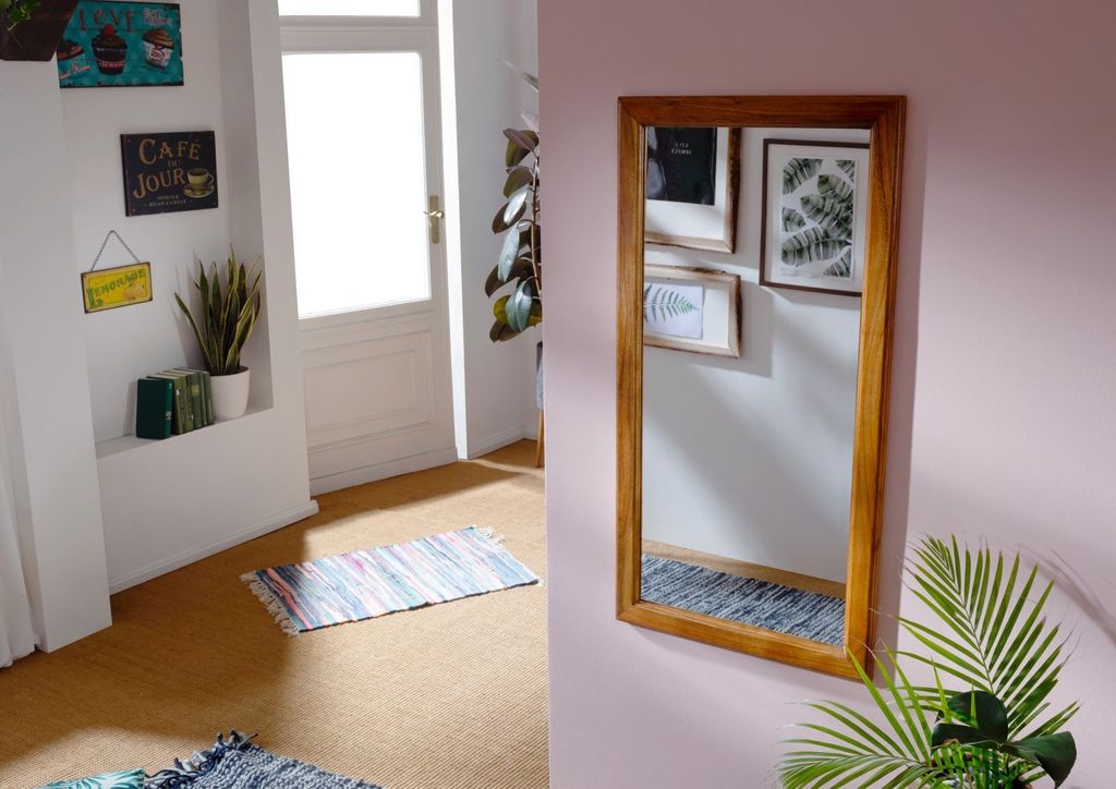 MASSIVMOEBEL24 Spiegel Akazie 115x6x60 honig lackiert OXFORD #0327