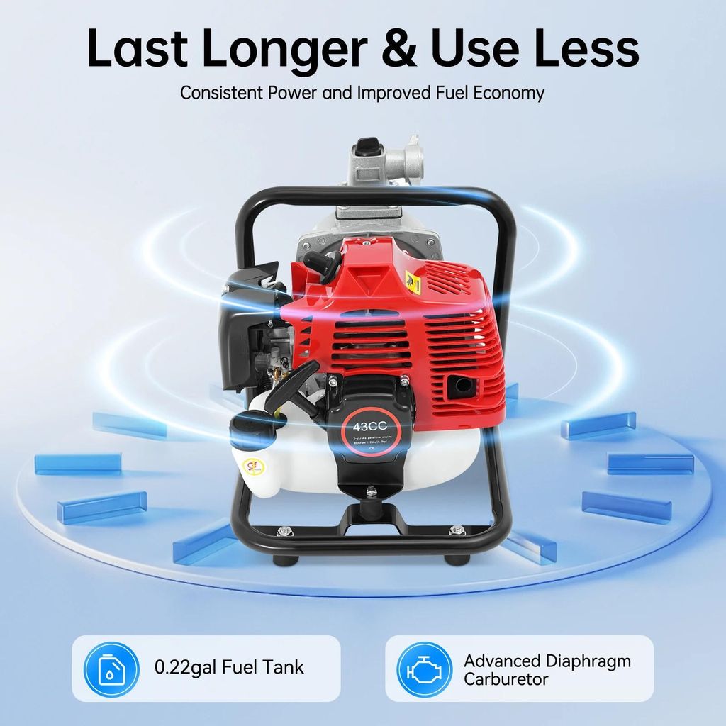 Wasserpumpe - Elektrische Getriebepumpe - 220V US-Stecker - 2,54 cm Ein-/Auslass - Saughöhe 8 m