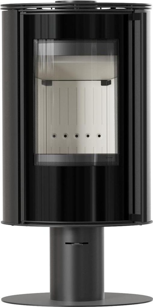 Kaminofen aus Stahl mit Sockel KRATKI ERIK Ø 150 5,5 kW mit Türfeder