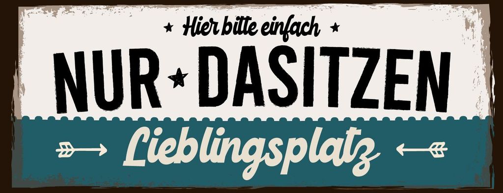 vianmo Holzschild 10x27 cm Lieblingsplatz hier bitte einfach nur Dasitzen