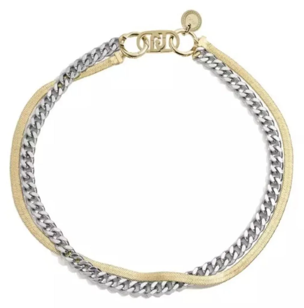 Bijou Collier Femme en Argent Liu Jo Fashion Chaîne Ajustable 43-49 cm