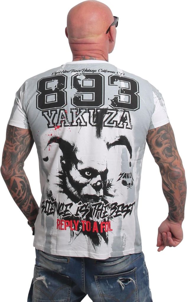 Yakuza Herren Fool Allover Regular T-Shirt, Weiß, M