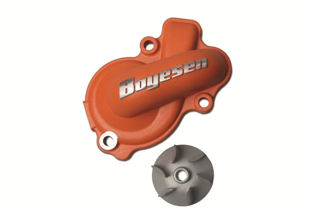 Refroidissement Moteur Enduro : Cache Pompe Boyesen pour KTM FE 501 500