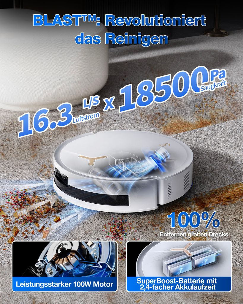 Ecovacs DEEBOT T50 MAX PRO OMNI BLACK Obrázok produktu 37