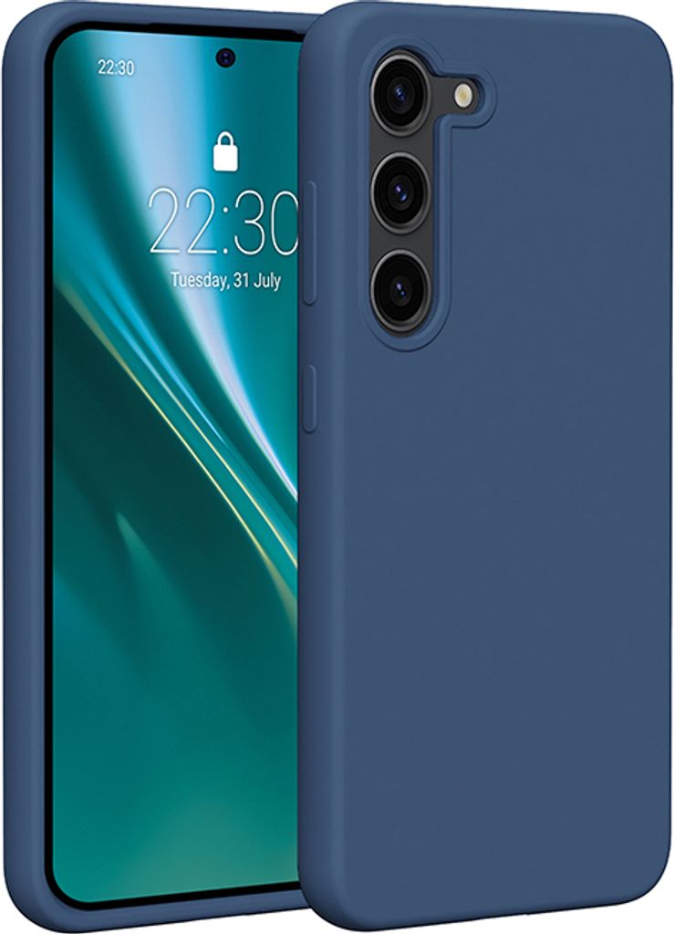 Etteri Silikonhülle Overlay für Samsung Galaxy S23 Cover Handyhüllen dunkelblau