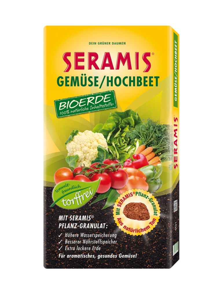 Seramis Gemüse/Hochbeet Bioerde ohne Torf 40l Produktbild 