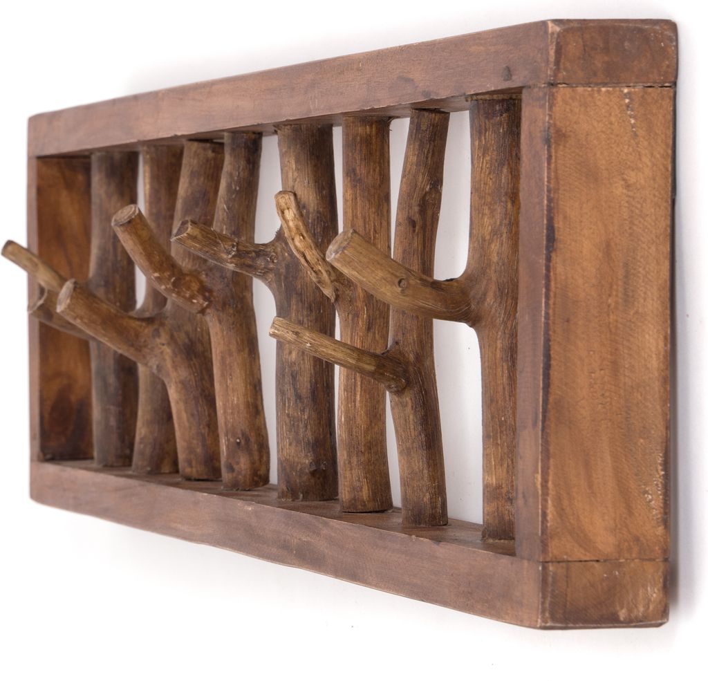 Nástenná skriňa AST-HAKEN | 82x22cm, staré drevo, háčiky na Obrázok produktu 