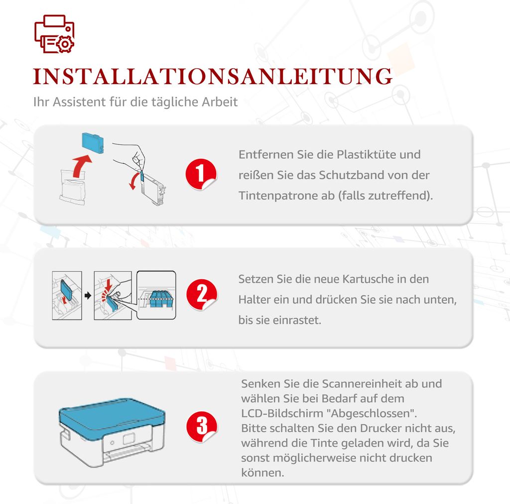 4er-Pack kompatible Epson 603XL Druckerpatronen für 603 XL Produktbild 6