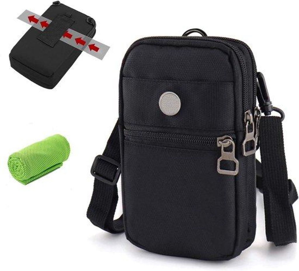 Niederschlagsfestes Reisegepäck - vielseitige Wandertasche - 1 Stück - schwarz - Nylonumhängetasche