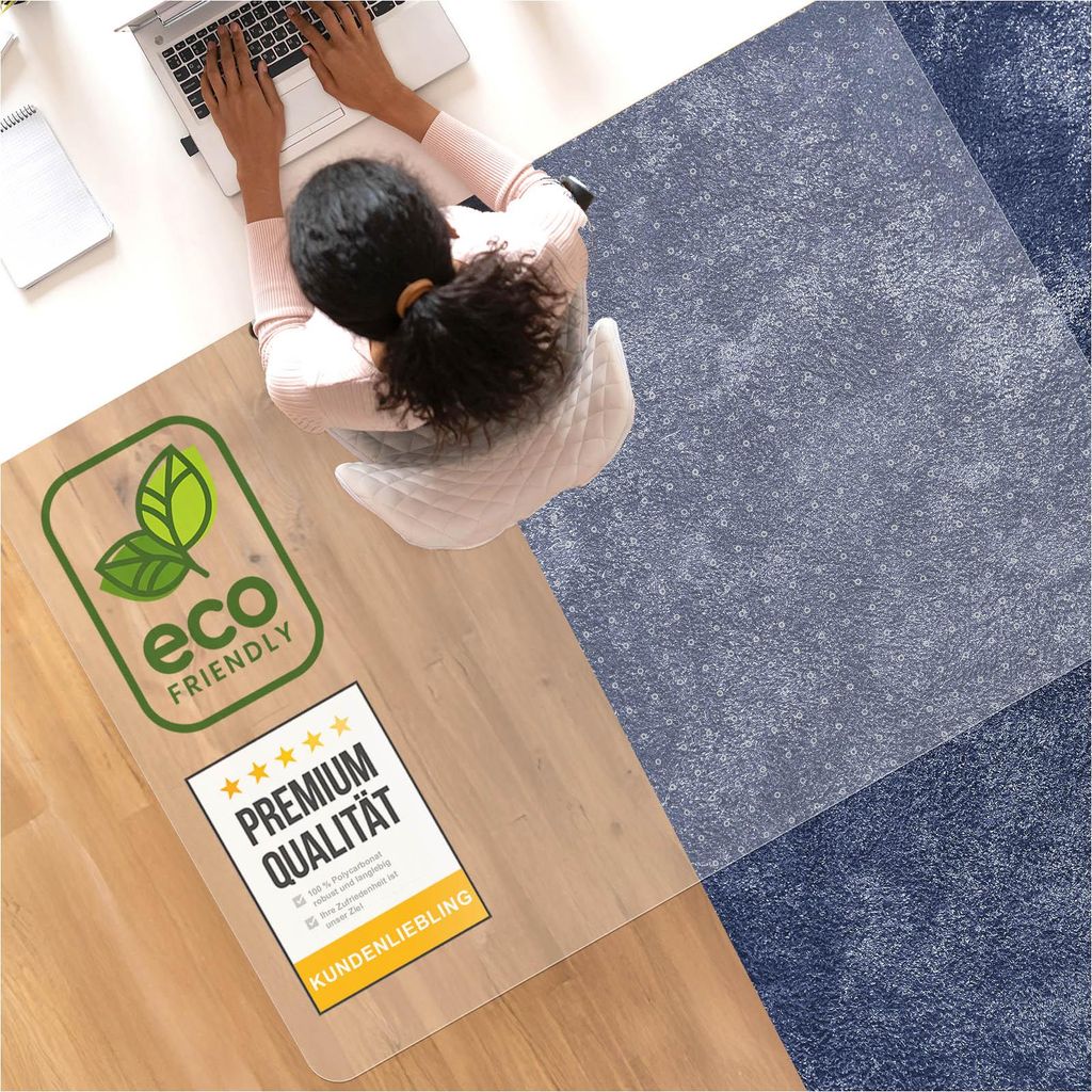 Bodenschutzmatte DURA-MAT aus Polycarbonat 100x120 cm - Produktbild  KI-generiertes Bild