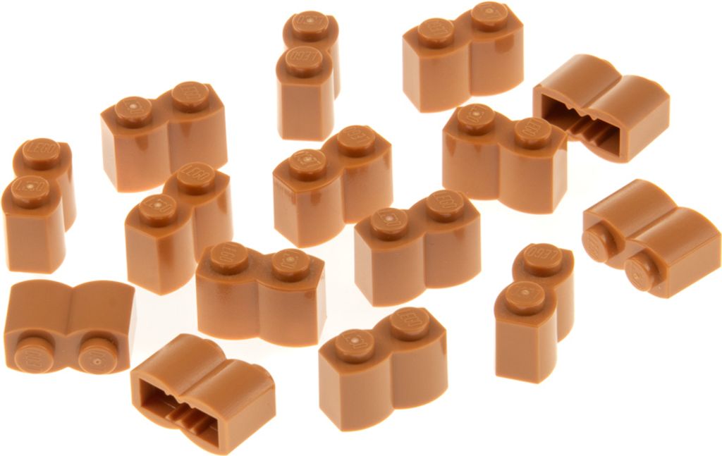 15x Lego Bau Stein modifiziert 1x2x1 hell nougat Palisade Holz Profil 30136