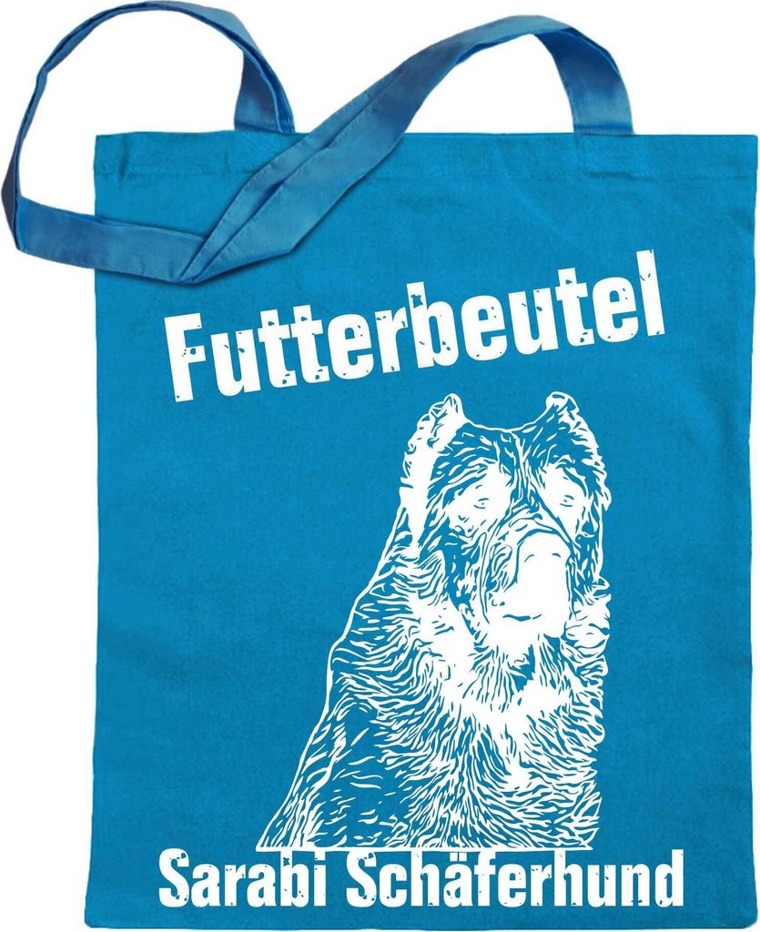 Kiwistar Futterbeutel - Sarabi Schäferhund - Einkaufsbeutel mit Motiv Hund - Jutebeutel bedruckt - Tragetasche Stoffbeutel Umhängetasche Langer H...