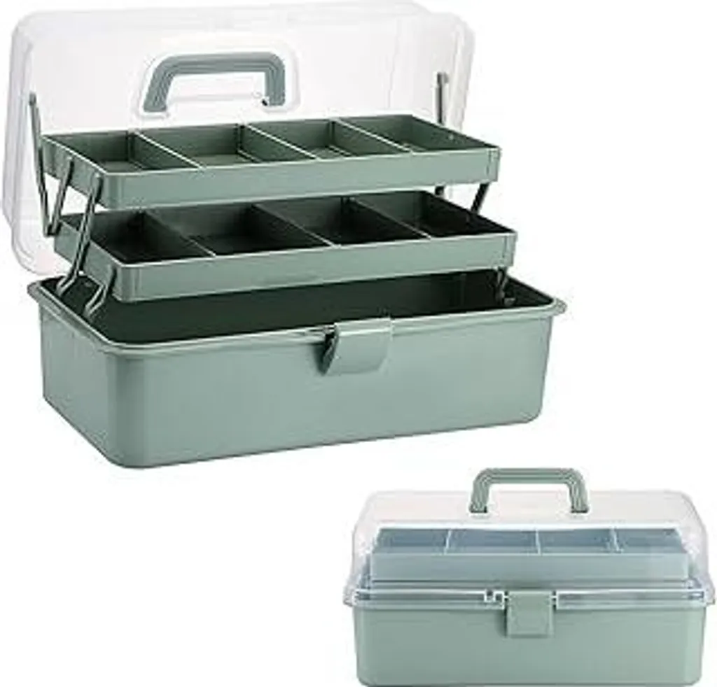 Astuccio Porta Penne Gigante SUMNACON - Scatola Organizer 3 Livelli Verde