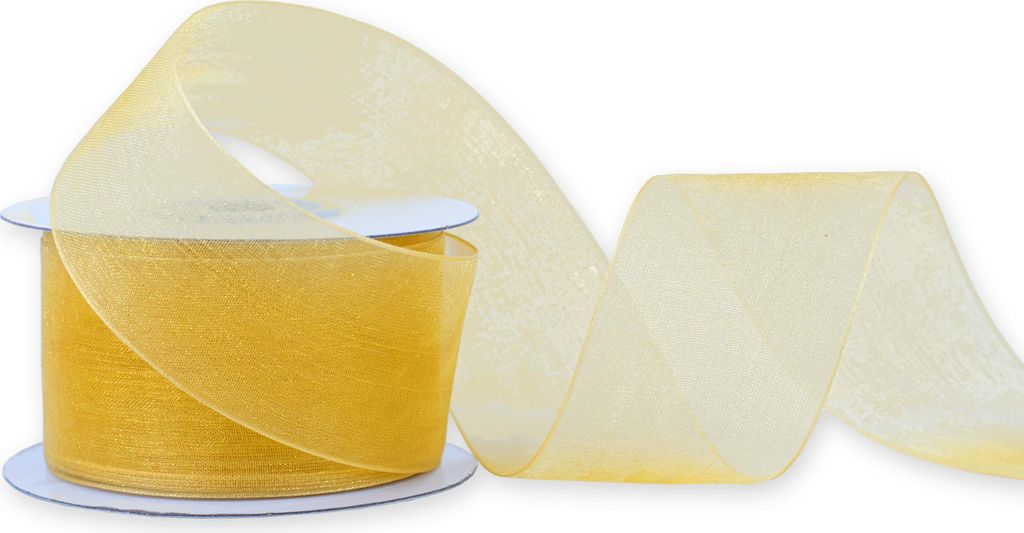 Organzaband 38mm x 25m Rolle Gold