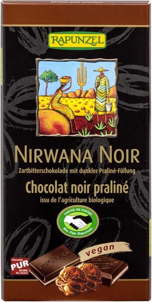 NIRWANAtmavá ČOKOLÁDA S HLUZOVOU NÁPLŇOU 100 g - RAPUNZEL Obrázok produktu 