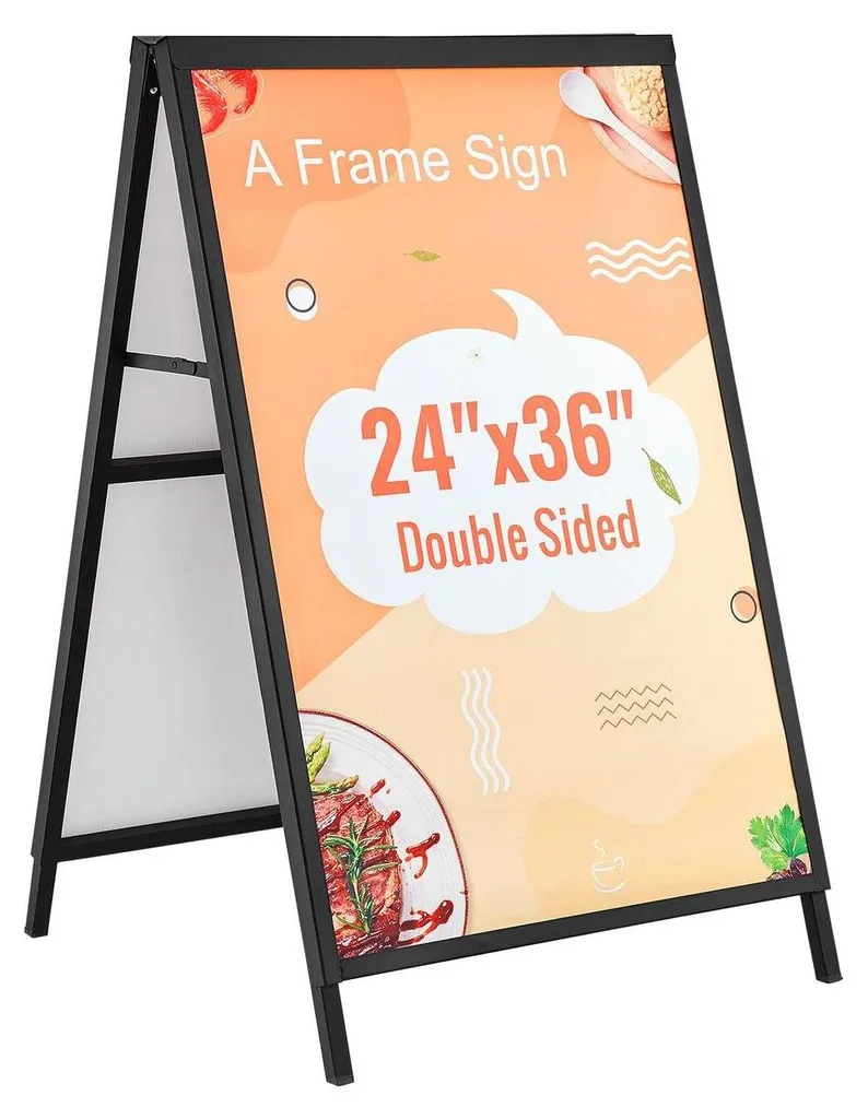 Stop-trottoir Double Face 60x90 cm en Acier Cadre Publicitaire Pliable