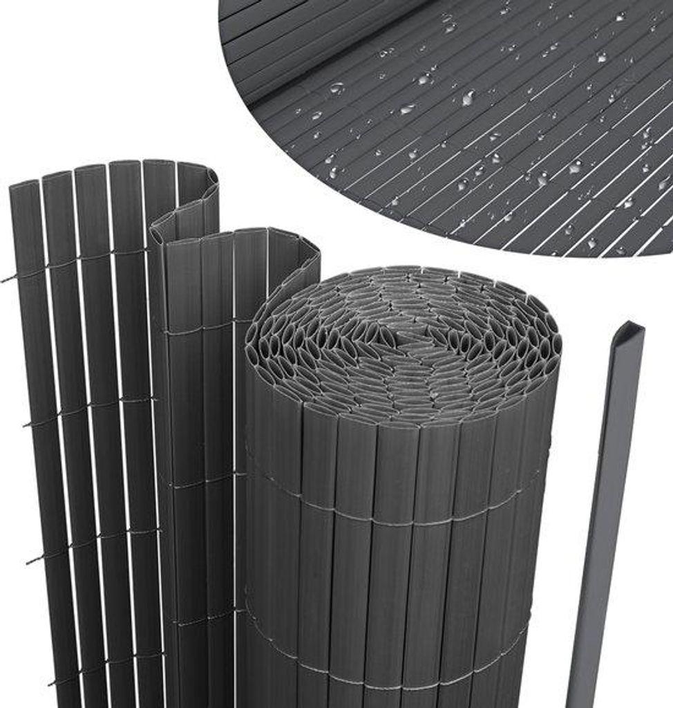 Terrassenschutz PVC Außenrollo Privatschutz Mattes Hekwerk für Terrasse Balkon Windabwehr Privatschutz Outdoor Balkonbekleidung Wetterfest UV-Sch...