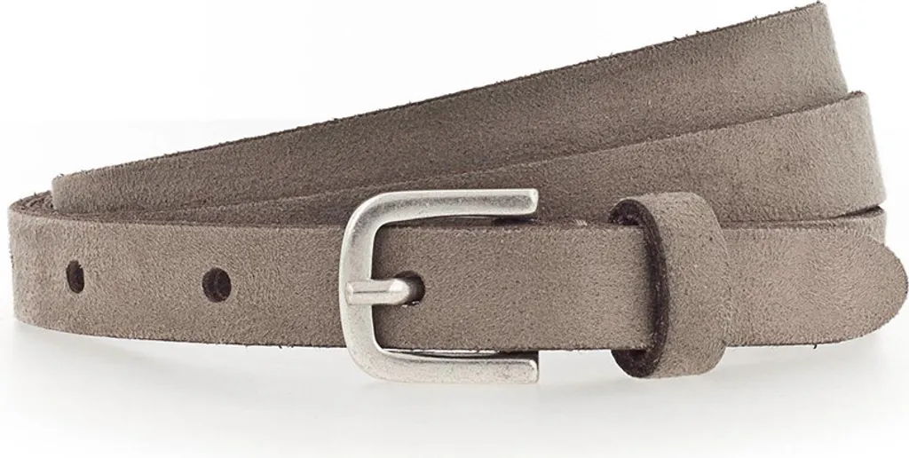 Vanzetti Pelle cintura cintura in vita Slim Velours Belt W85 Taupe grigio talpa