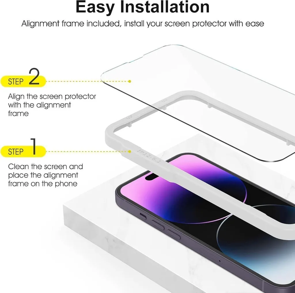 QHOHQ 3+3 Vetro Temperato Per IPhone 14 Plus 6,7'' Con Protezione Fotocamera - Telaio Facile Installazione