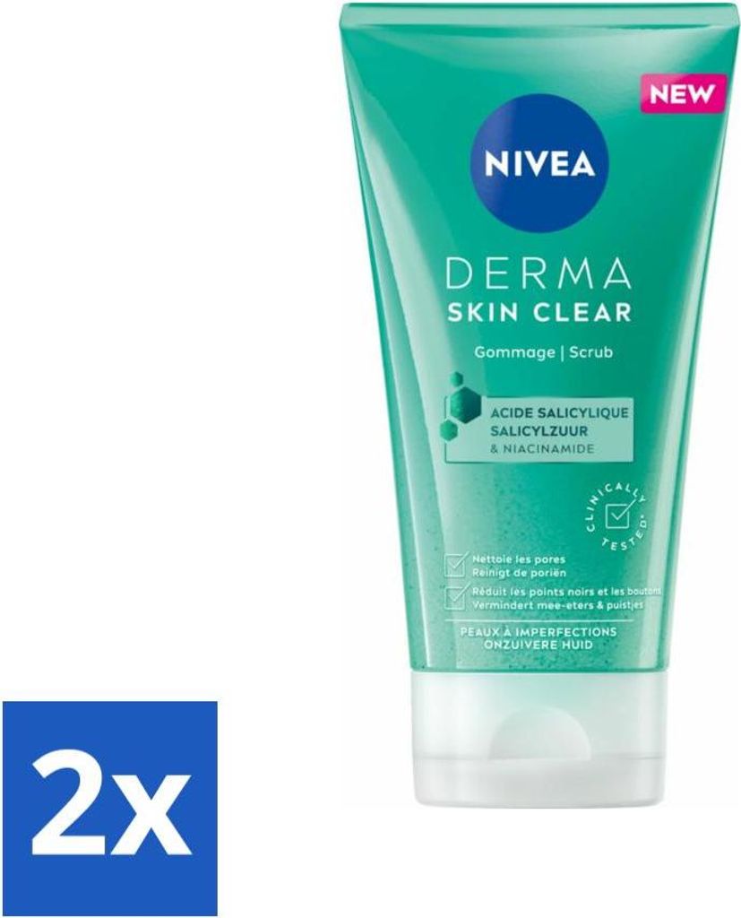 NIVEA – Gesichtspeeling – DERMA Skin Purification – Für unreine Haut – Mit Salicylsäure (AHA) & Niacinamid – Gegen Akne & Mitesser – ...